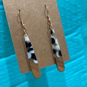 Bohemian Handcrafted wood resin earrings